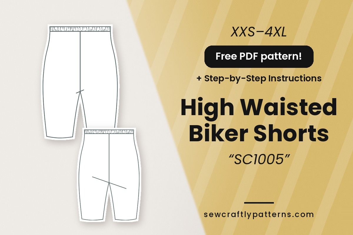High Waisted Biker Shorts Sewing Pattern – Free PDF #SC1005
