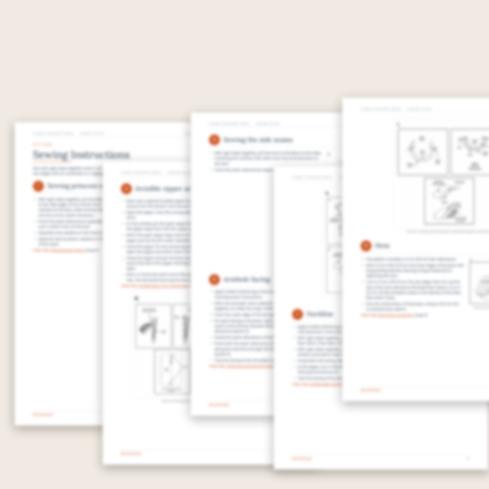 Nähanleitung ausgestelltes Trägerkleid als PDF zum Ausdrucken mit illustrierten Schritten