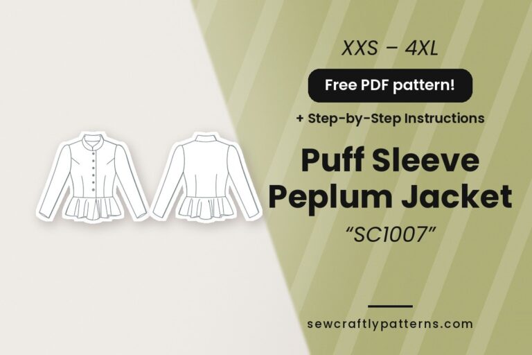 Puff Sleeve Peplum Jacket Sewing Pattern