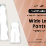Wide Leg Pants free PDF sewing pattern SC1009 with step-by-step instructions, sizes XXS–4XL