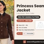 Princess seam jacket free PDF sewing pattern SC1026 with step-by-step instructions, sizes XXS to 4XL