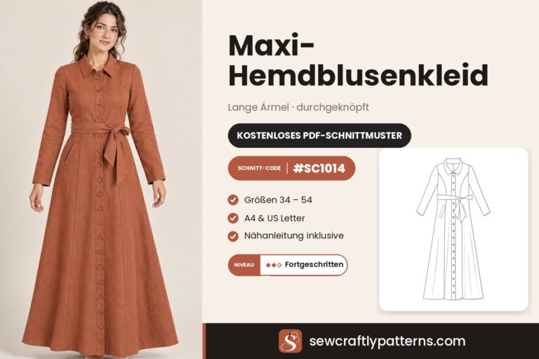 Hemdblusenkleid Schnittmuster kostenlos als PDF, SC1014