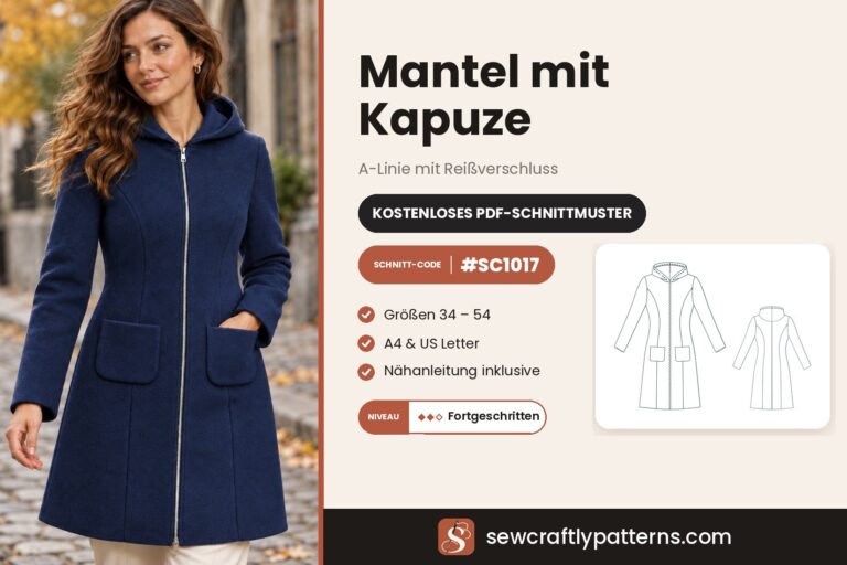 Kapuzenmantel Schnittmuster kostenlos als PDF, SC1017