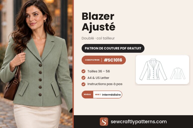 Patron blazer femme gratuit en PDF, SC1016