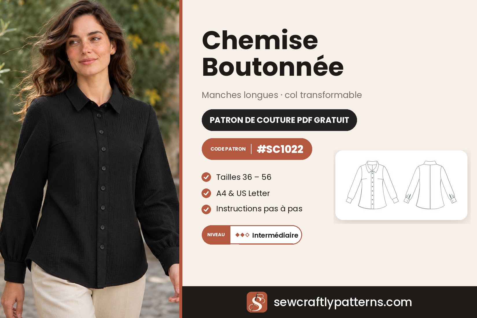 Patron Chemise Boutonnée – PDF Gratuit