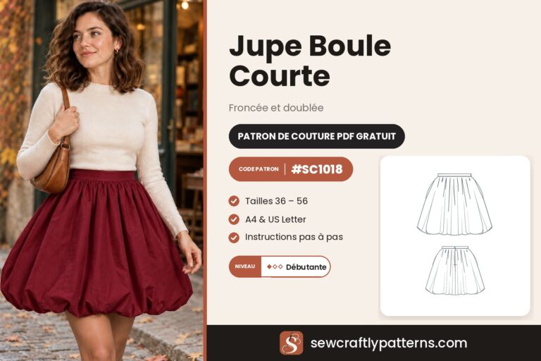 Patron jupe boule gratuit en PDF, SC1018