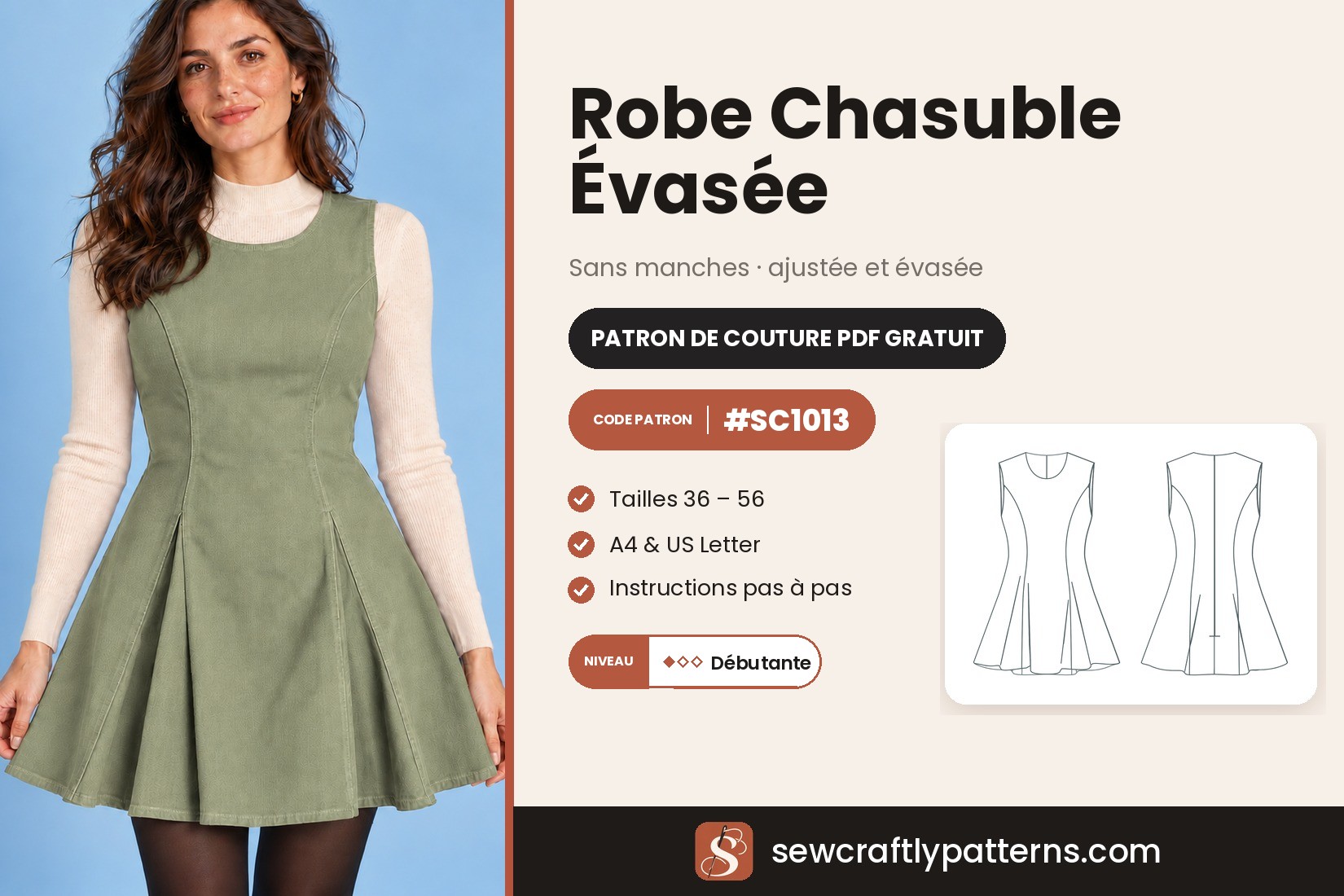 Patron Robe Chasuble Évasée – PDF Gratuit
