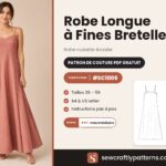 Patron robe longue à fines bretelles gratuit en PDF, SC1006
