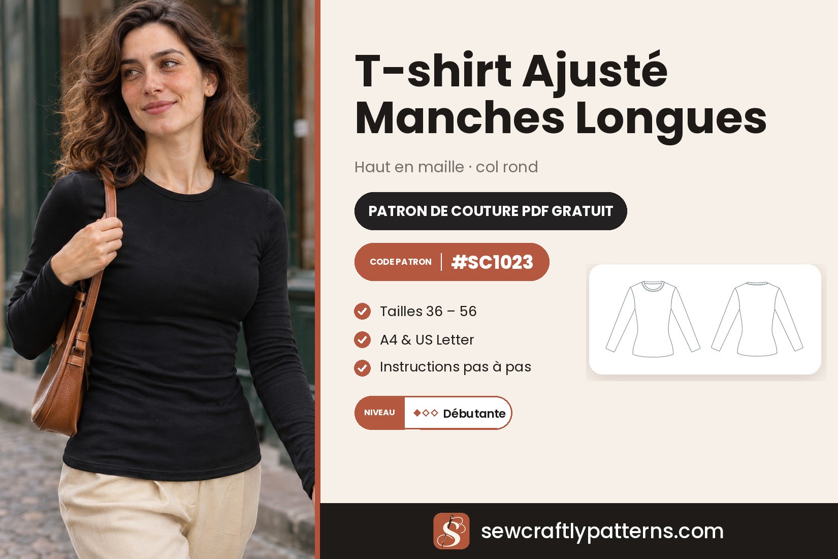 Patron T-shirt Manches Longues – PDF Gratuit