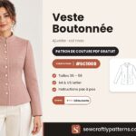Patron veste boutonnée gratuit en PDF, SC1008