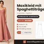 Maxikleid mit Spaghettiträgern Schnittmuster kostenlos als PDF, SC1006