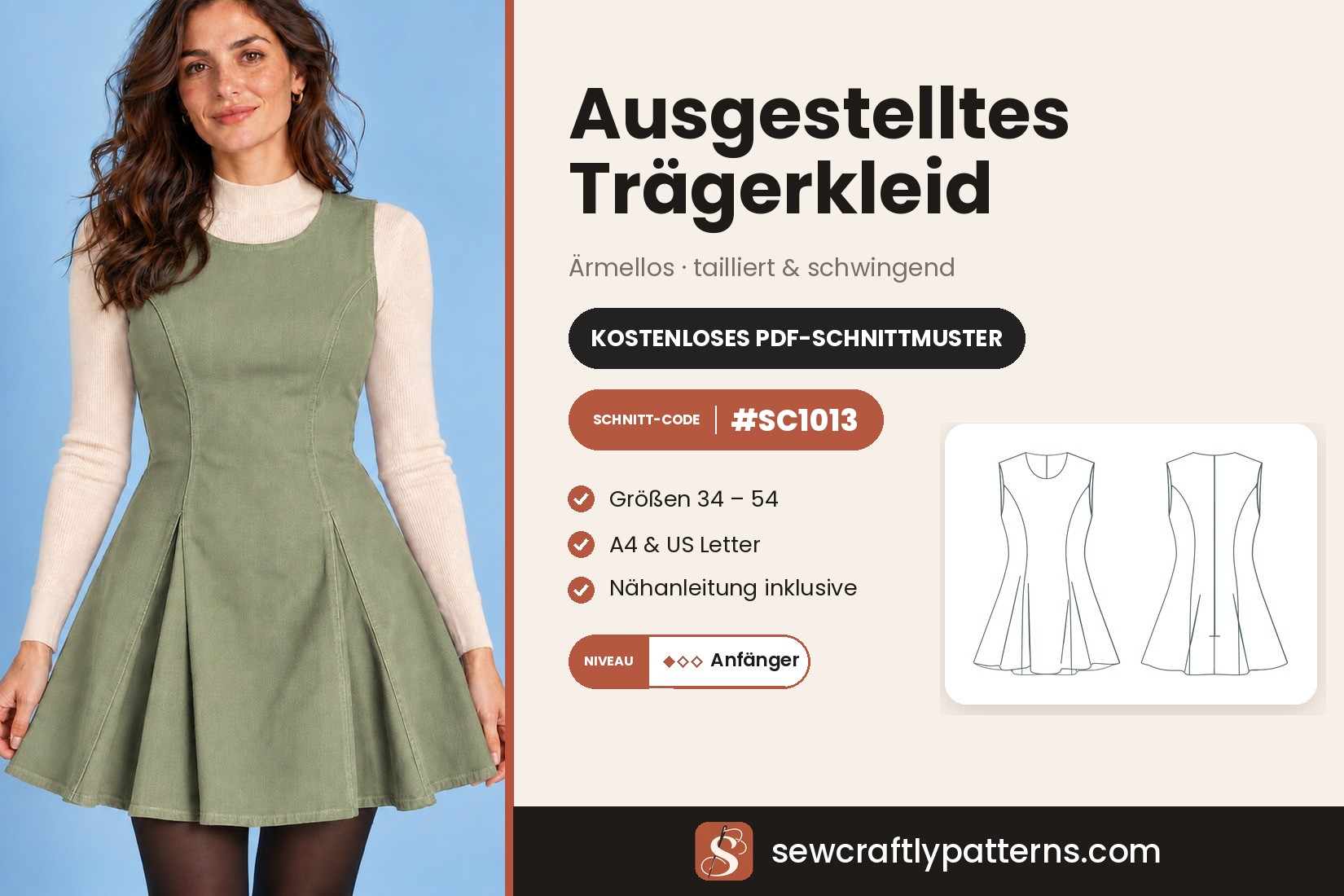Trägerkleid Schnittmuster – Kostenloses PDF