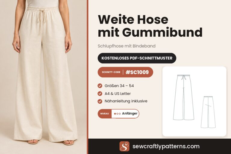 Weite Hose Schnittmuster kostenlos als PDF, SC1009